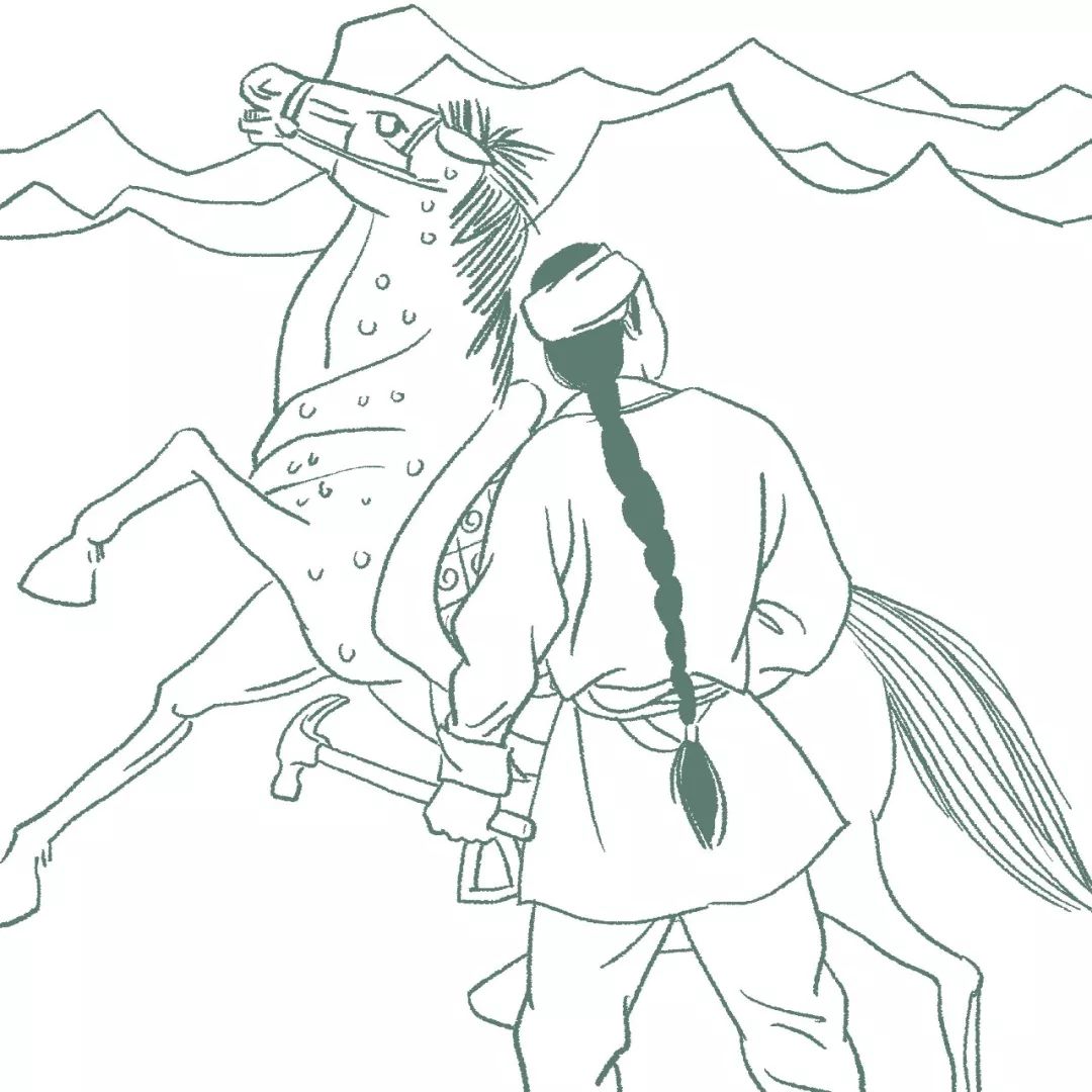 马背上的民族简笔画图片
