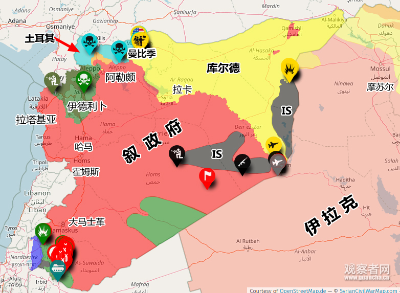 叙利亚省份地图图片