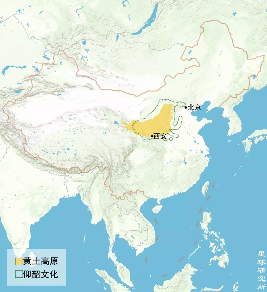 仰韶文化人類的活動範圍已經基本遍佈高原公元前5000年-公元前3000年