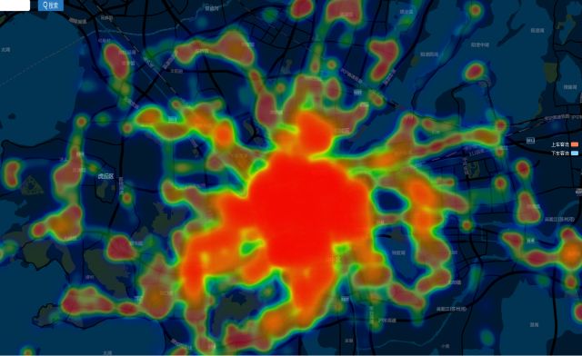 热力图截图-内环内石路地区最集中,外围吴中区尹山湖,新区科技城
