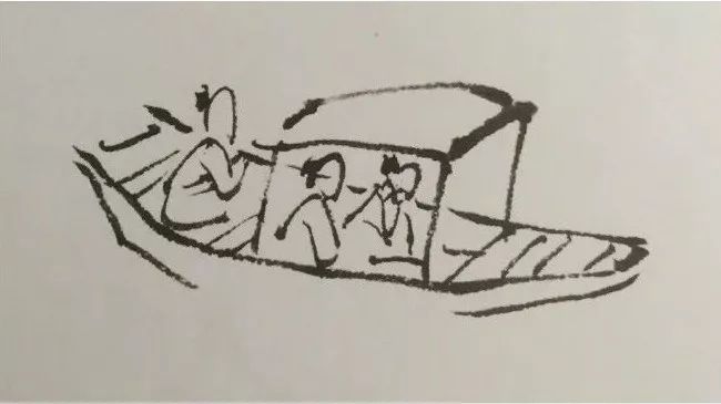 游船客,以为船家加一位客人,注意各人的动态,船身较为简单
