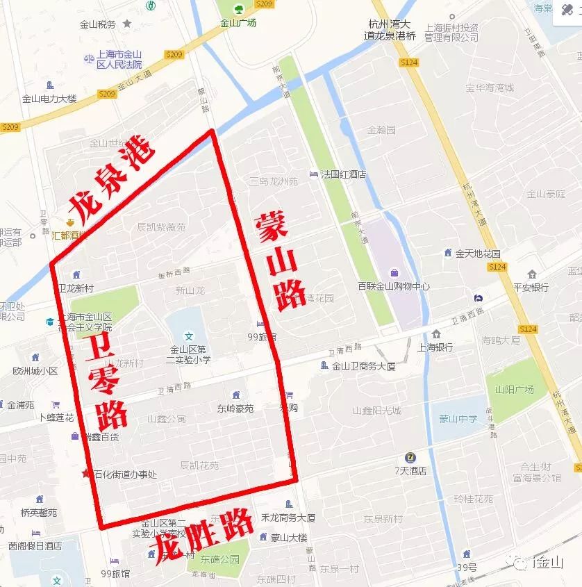 石化街道区域1个市民集中居住区(西静路-东平北路)金山卫镇龙皓路