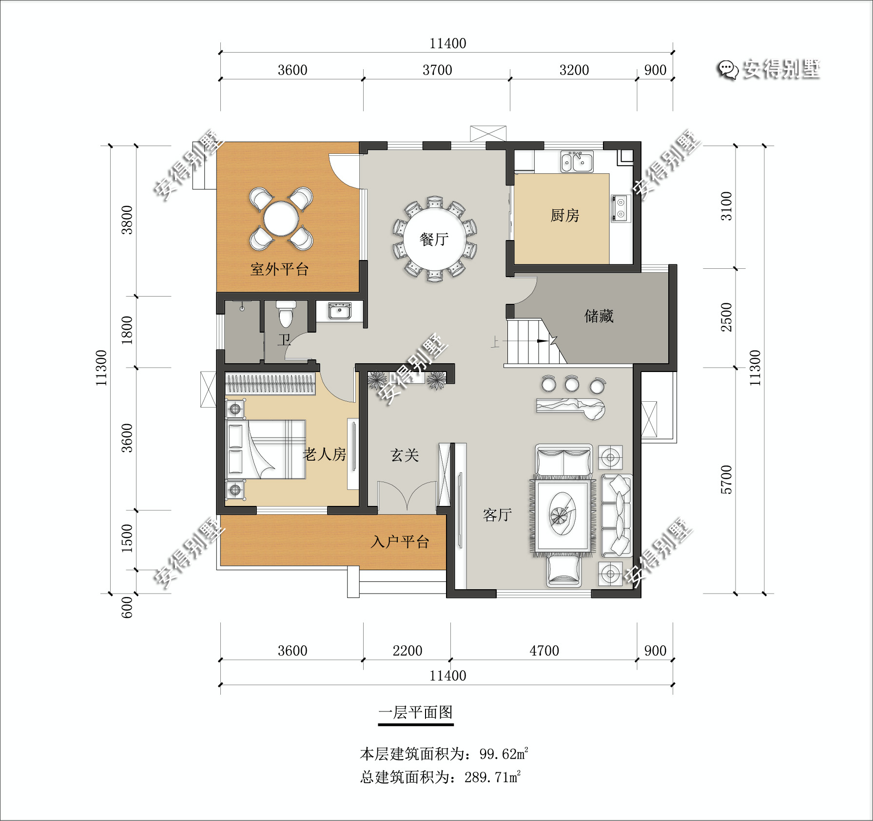 占地100㎡的农村自建房,大客厅大卧室大阳台,这样的现代中式别墅谁不