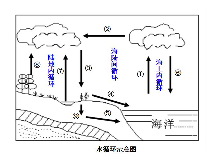 自然界的水循环示意图图片