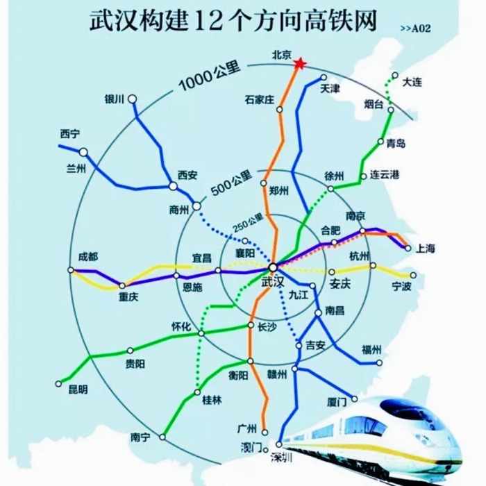 武汉要打造米字型高铁,得修好这2条高铁,建成后全省都将受益