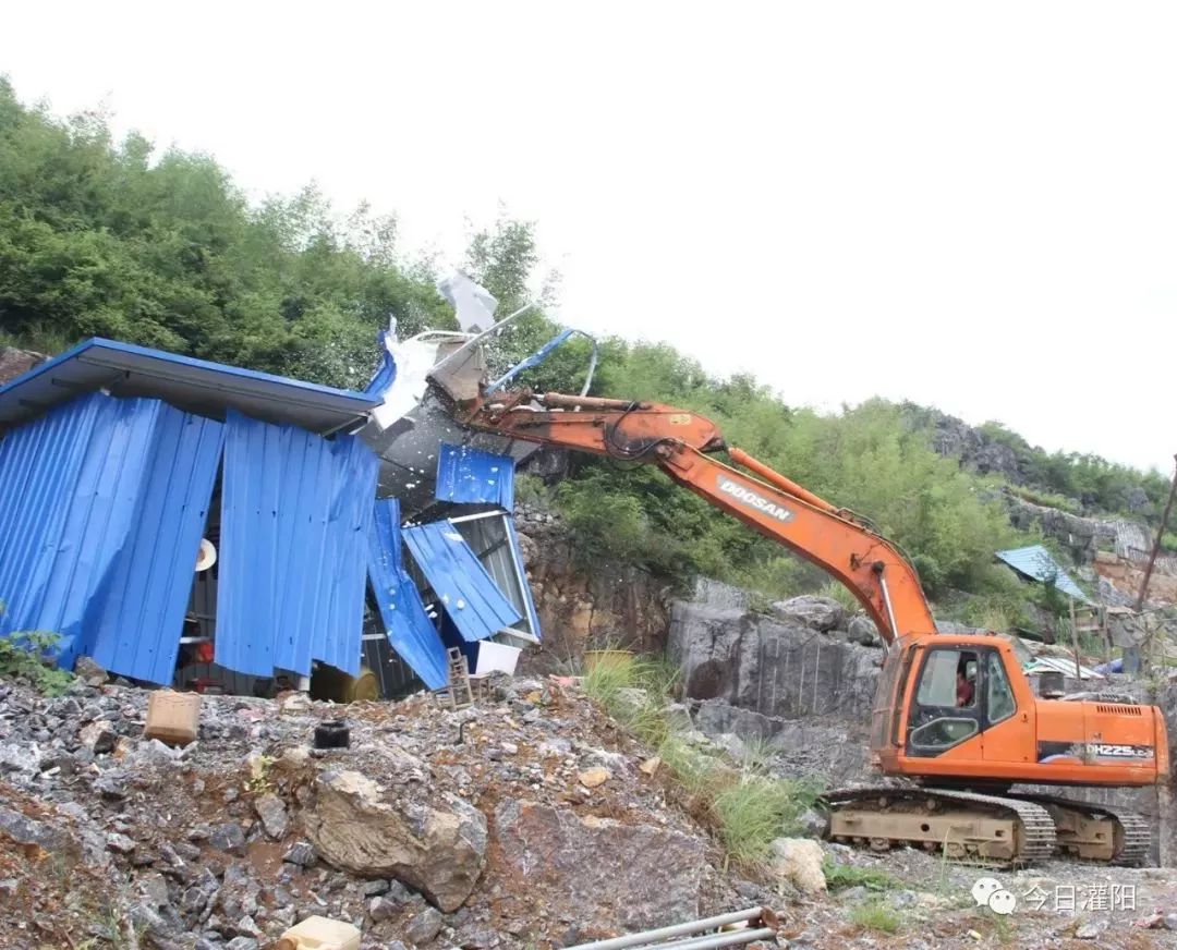 廣西灌陽縣再次整治文市鎮採石場非法開採行為,為期3個月