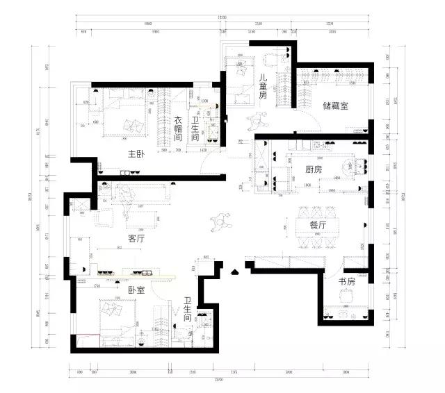 二胎家庭换144㎡大户型,四房改三房,定制餐边柜收纳强大!