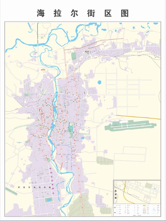 海拉尔街道分布图图片