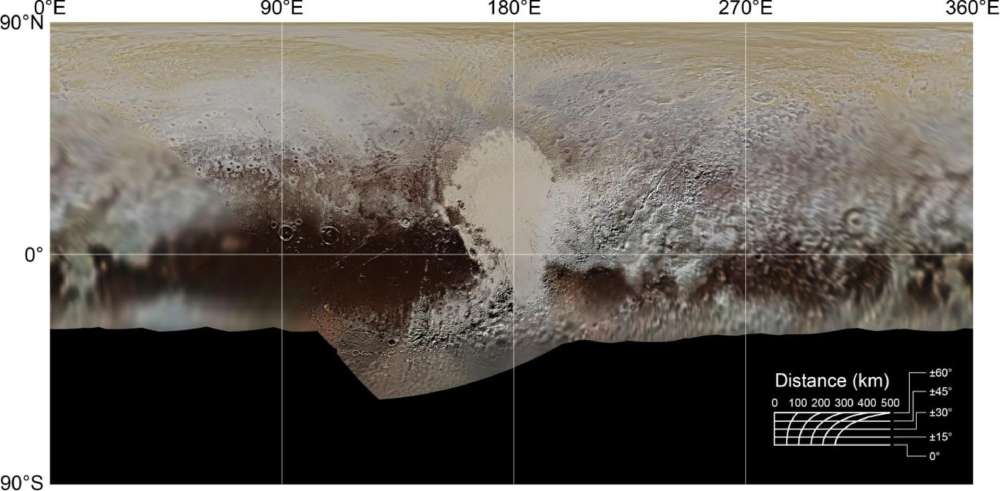 冥王星地形图图片