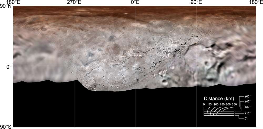 冥王星地形图图片
