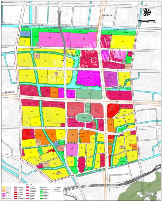 规划萧山主城区北干三单元控规修改公示在建地铁5号线贯穿东西