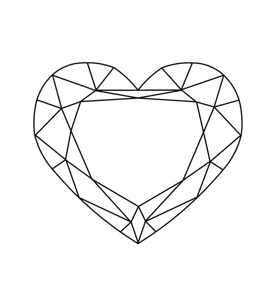 心形钻石基本上类似于梨形,制造这些钻石存在明显的技术困难,抛光师