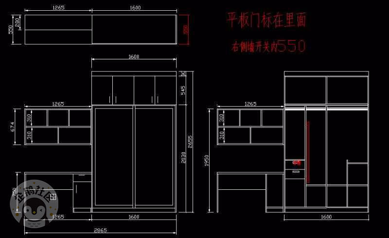 步入式衣帽间cad图片