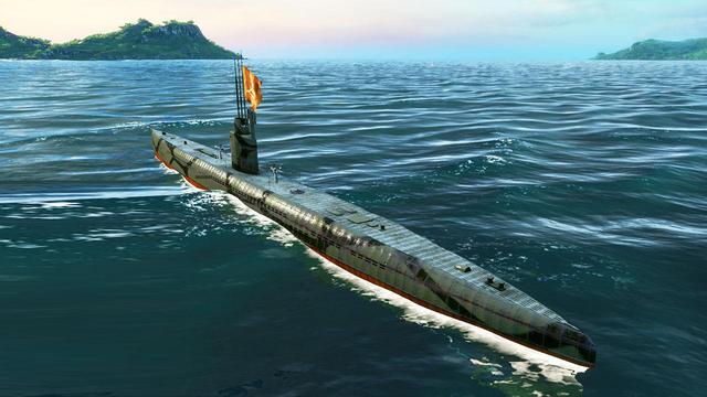 大炮方向准备进行反击,但是仅仅是作战准备就迫使日军这艘潜艇逃走