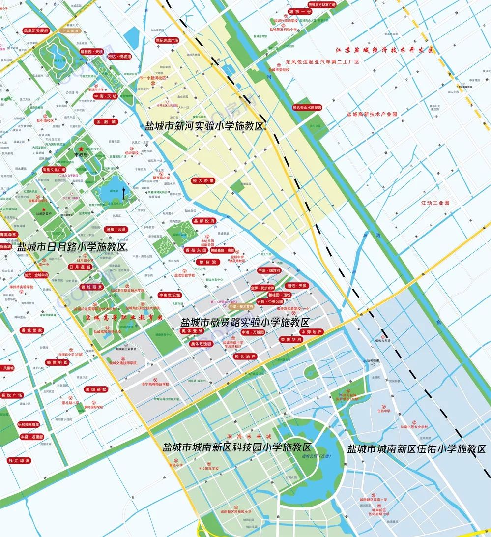 城南新区义务教育初中施教区划分方案盐城市城南新区伍佑初级中学施教