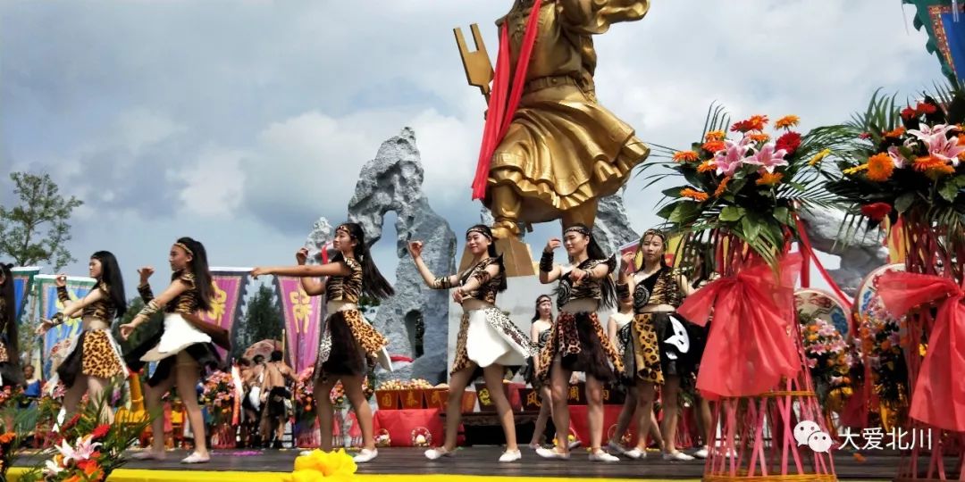 鸣炮奏乐民俗表演篝火晚会北川2018大禹祭祀真热闹