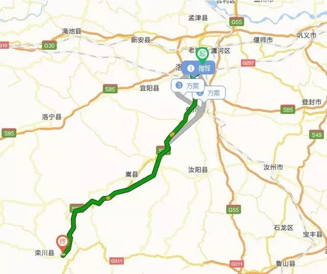 洛宁至栾川高速路线图图片