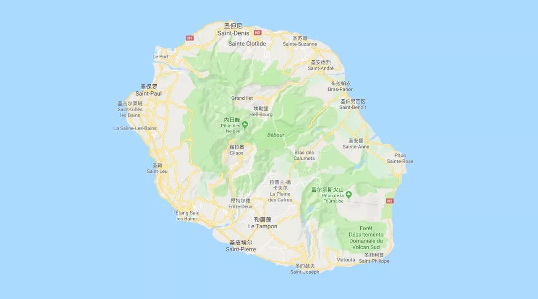 從馬達加斯加向東七百公里,就是留尼汪島(réunion),其中 40% 的土地