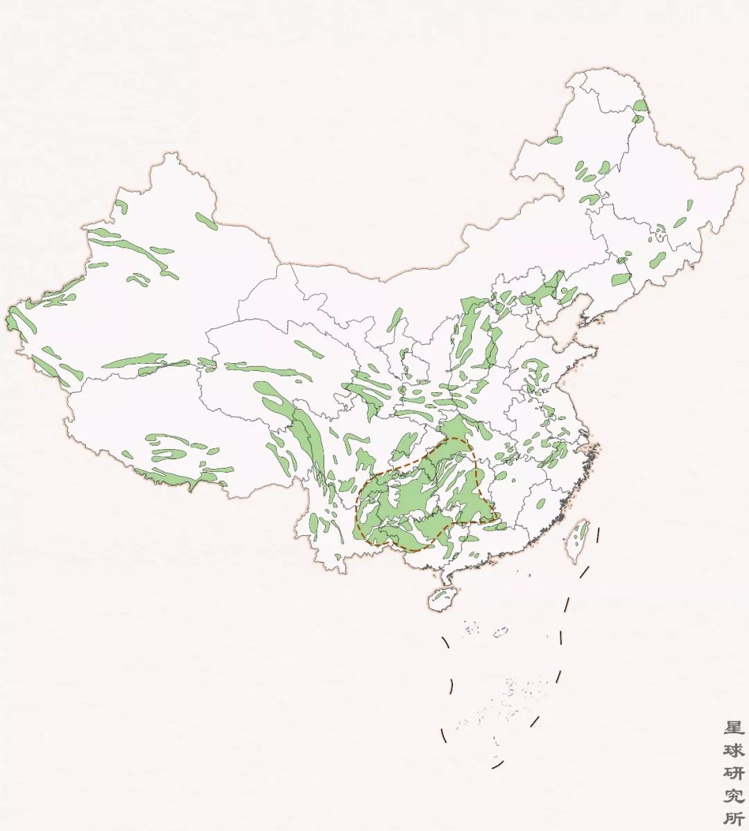 中国喀斯特地貌分布图图片