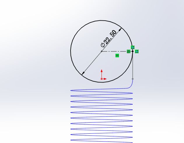 solidworks简单建模:双耳拉伸弹簧(螺旋线,套合样条曲线)