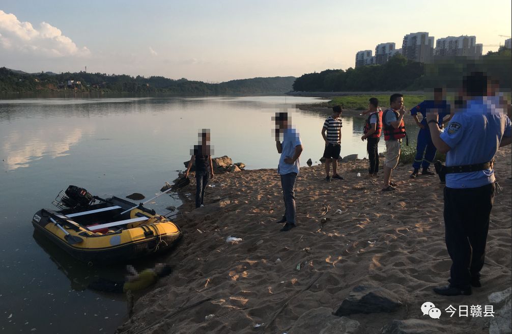 突發贛縣櫻花公園貢江水域一少年溺水死亡全程救援視頻