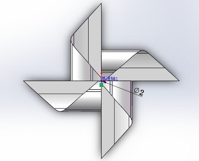 solidworks超简单建模用钣金特征画的风车折弯展开