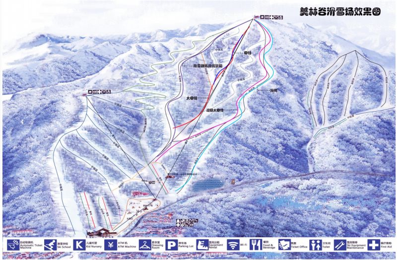 美林谷滑雪场雪道坡度图片