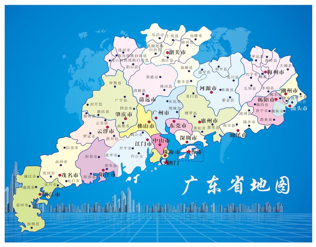 广东城市地图放大图片