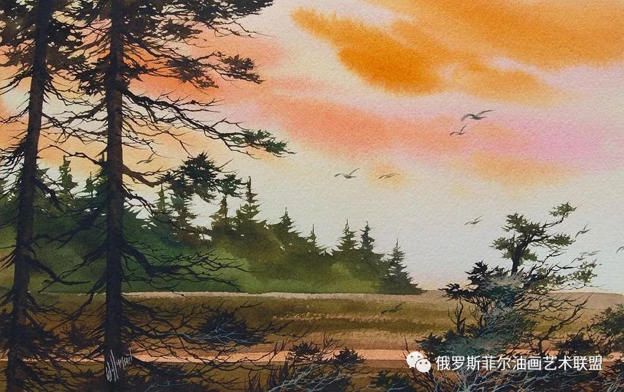 风景水彩│海 美国画家james williamson水彩画作品欣赏