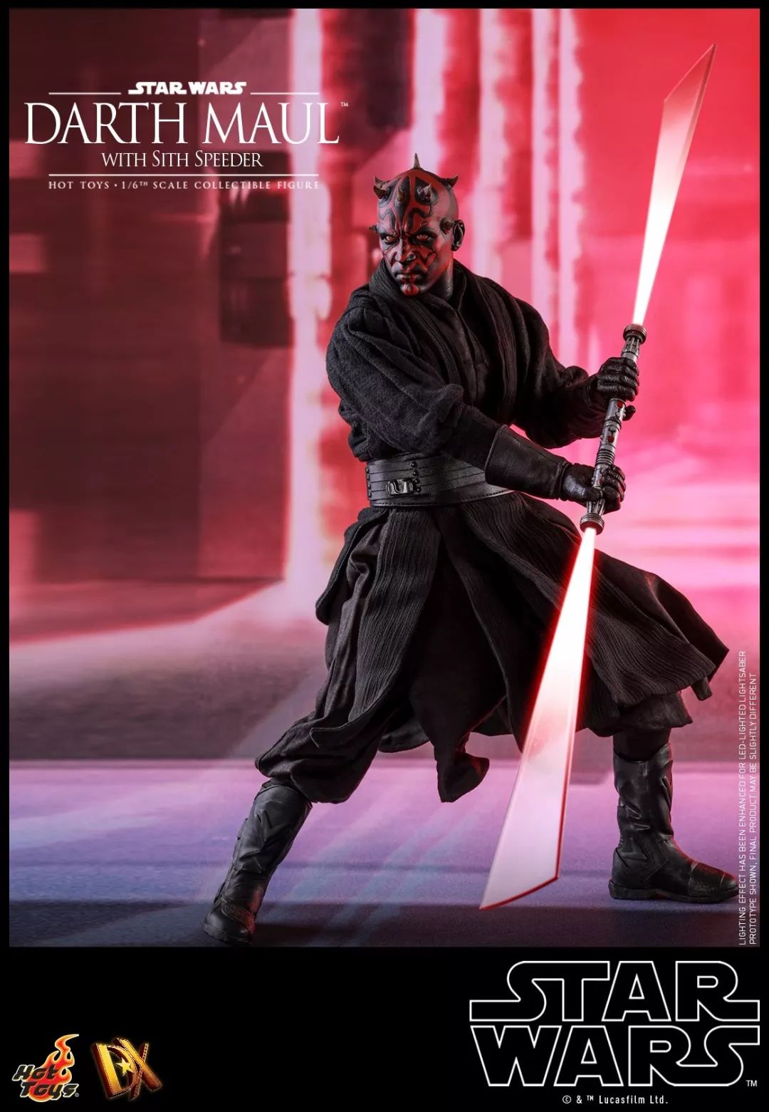 新品預定hottoysdx1616星球大戰darthmaul達斯摩爾單人dx17摩托套裝標