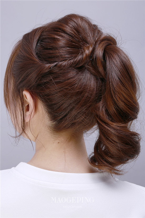 韩式高马尾发型扎法图片