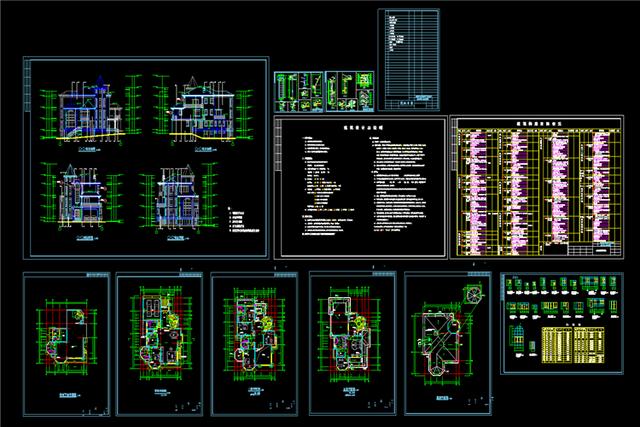 1300套cad別墅設計cad施工圖效果圖紙cad下載資源想要就送
