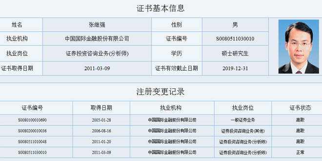 券业场中金固收首席张继强辞职将入职华泰研究所