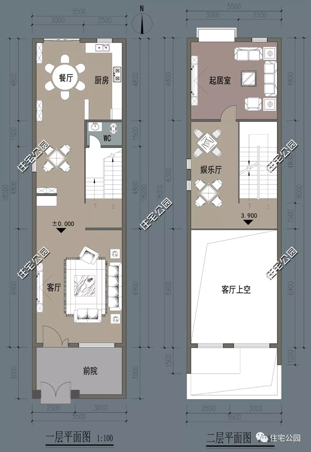 三四层均设计一个带套卫的卧室,全面提高居住品质.