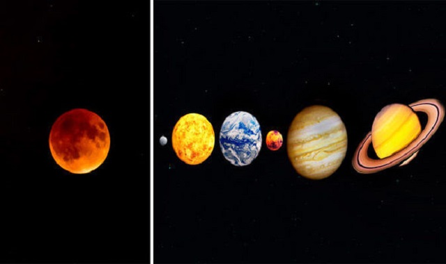 2018年血月!水星,金星,木星,土星和火星伴随月食现象