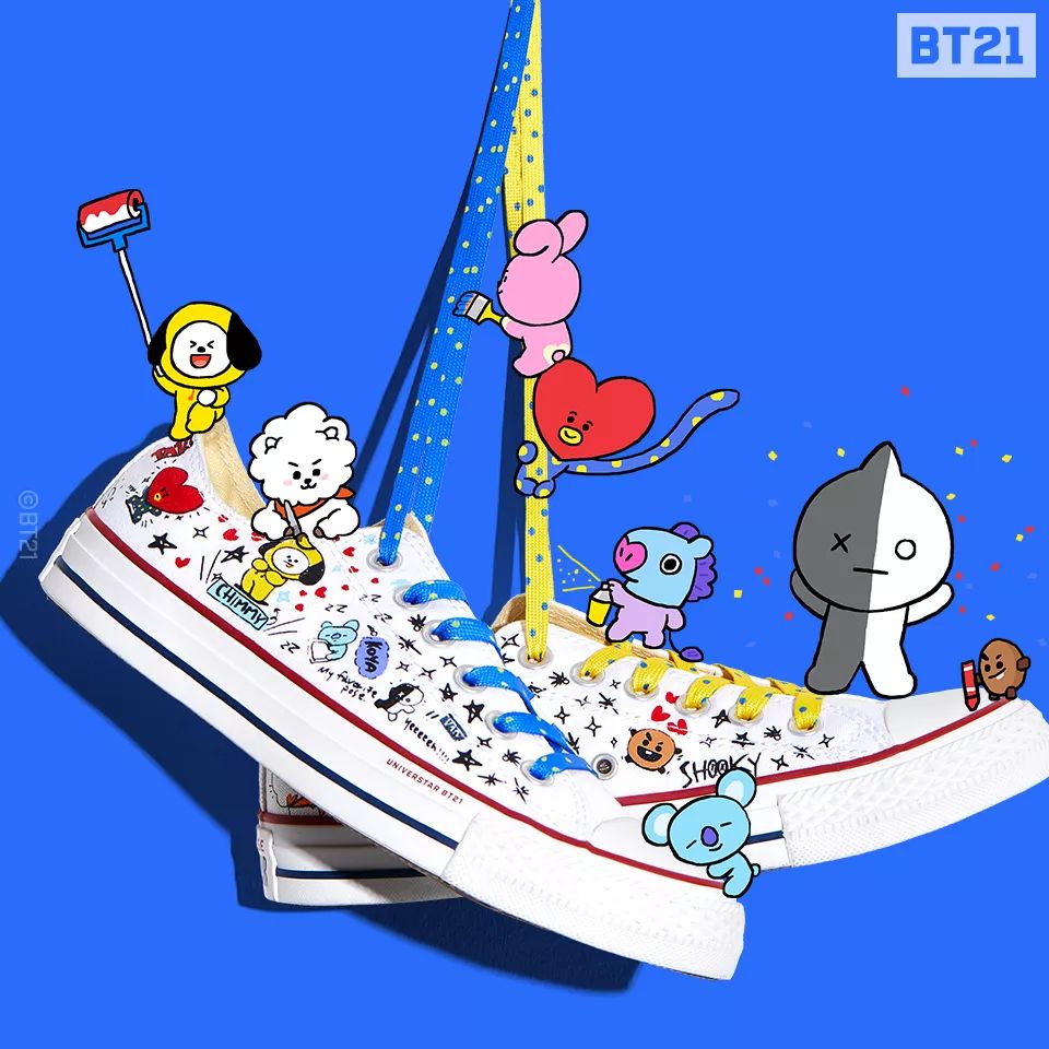 (滑動查看圖片)converse x bt21 合作系列共有三款