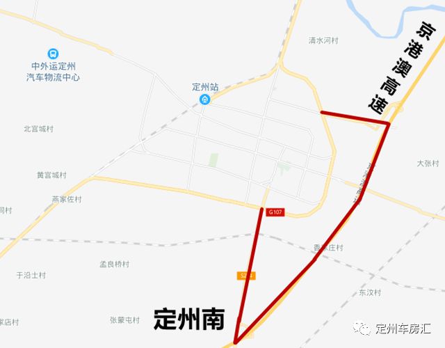 定州市107改道路线图图片