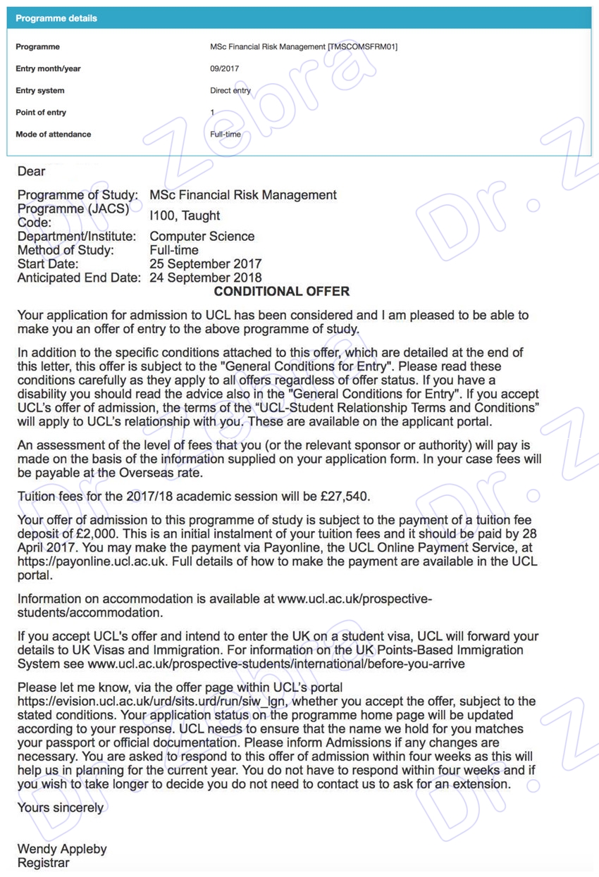 伦敦大学学院，UCL，MSc Financial Risk Management ，金融风险管理硕士