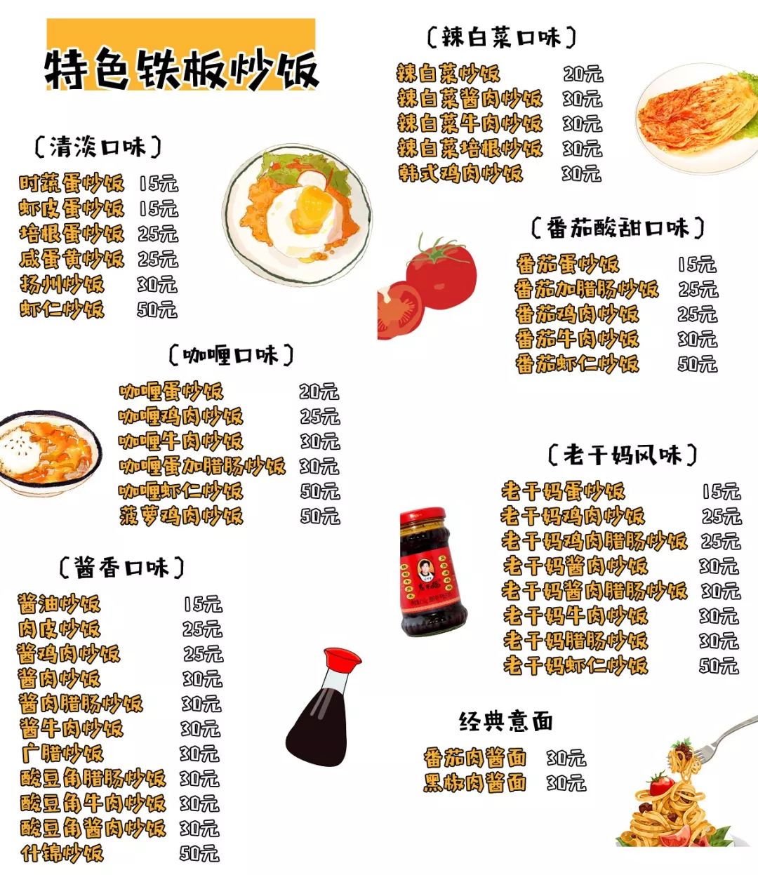 川味炒饭种类名单大全图片