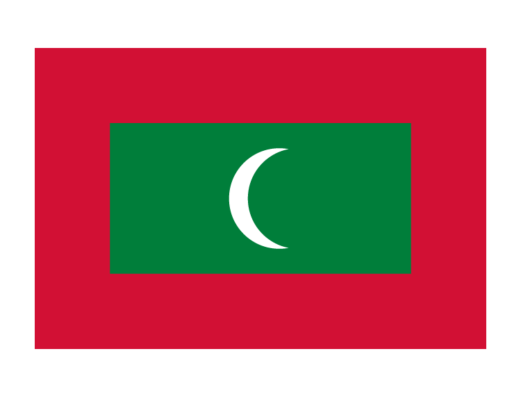 国徽:马尔代夫国徽由一弯新月,一颗五角星,两面国旗,一棵海椰子树和