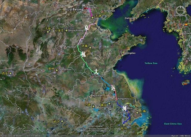 京杭大运河地图大秦铁路自山西省大同市至河北省秦皇岛市,是我国一条