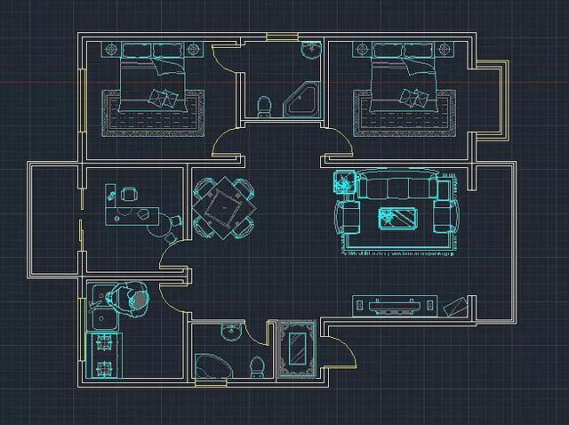 cad简单户型图绘制教程图片