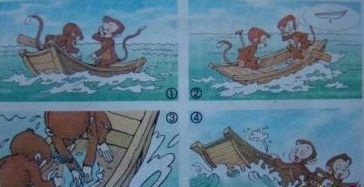 小猴子过河第二幅图图片