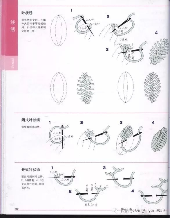 平针绣法步骤图图片