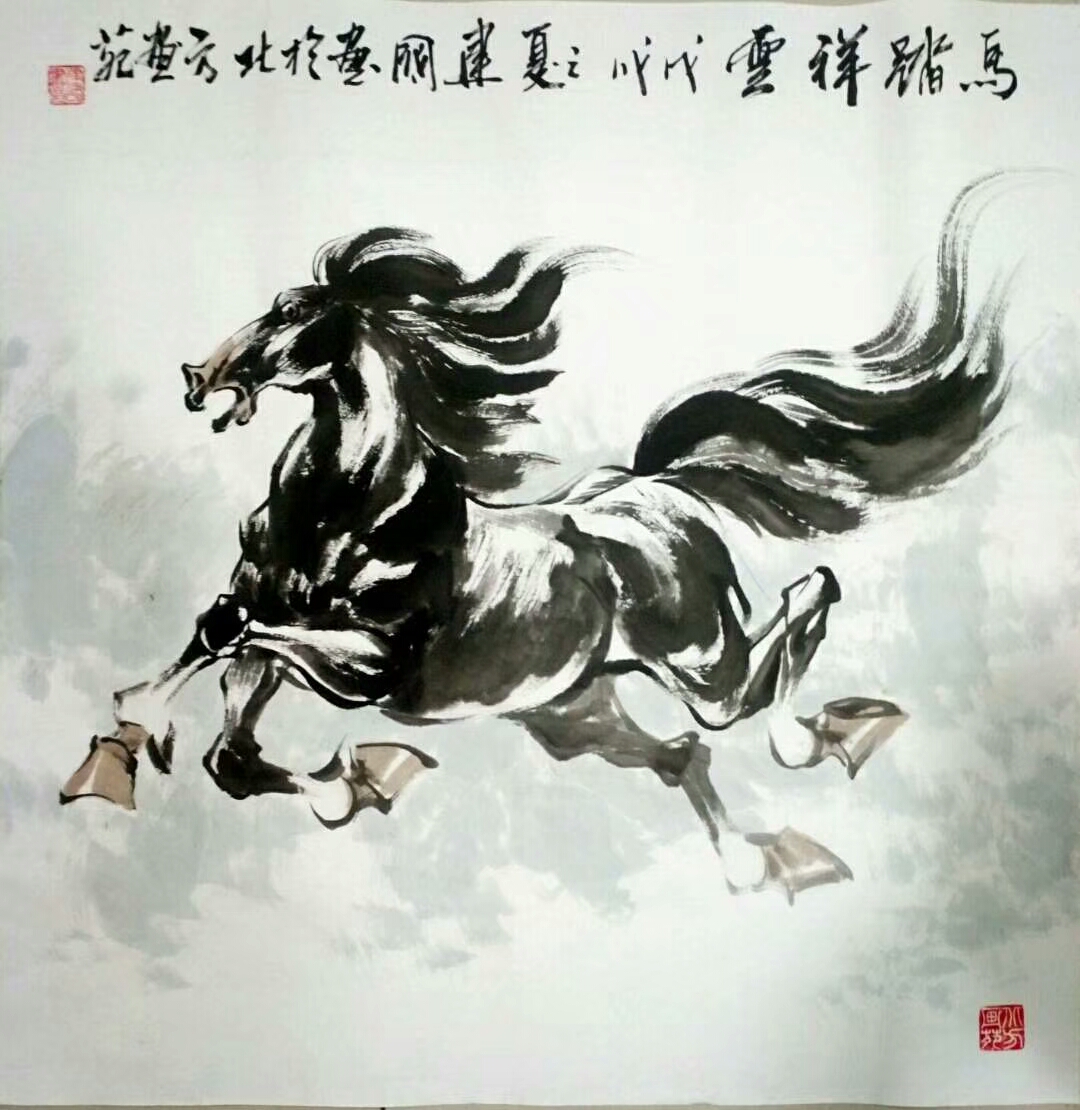 刘建国画马作品图片