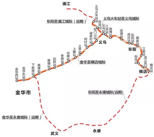 圈城际轨道示意图浙中都市圈二期规划是四大都市圈中规划线路最长的