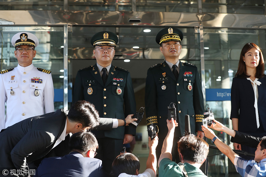 当地时间2018年7月31日,韩国首尔,出席朝韩将军级军事