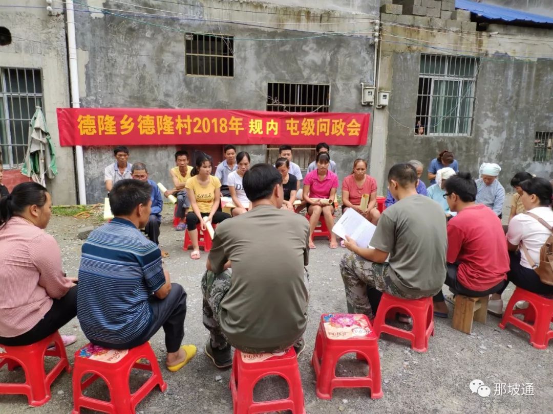 德隆乡德隆村规内屯级问政会第一书记组织群众学习党的十九大精神和