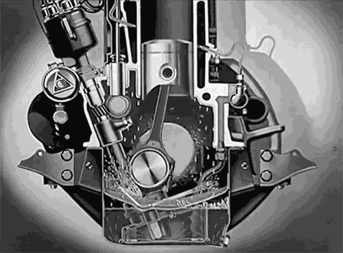 单缸发动机工作时,曲轴每转一圈(二冲程)或两圈(四冲程),气缸内的混合
