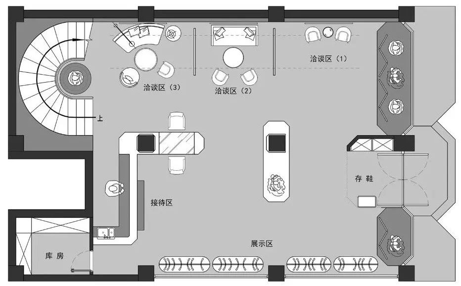 婚纱店功能分区平面图图片